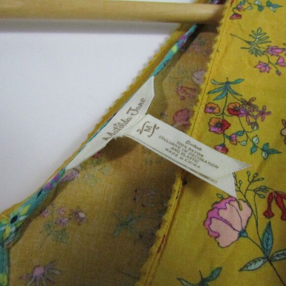 Matilda Jane Dress Medium Yellow Floral Fantasy Fancy Romantic Boho Cottage - Picture 5 of 14